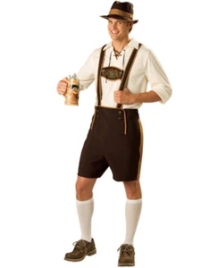 Mens Guy Lederhosen Oktoberfest Octoberfest Bavarian German Beer Costume Outfit - Picture 1 of 8