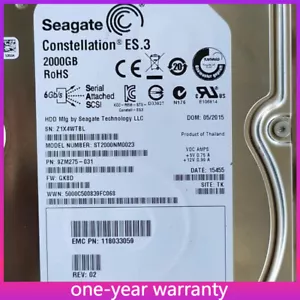 EMC V5-PS07-020 2TB 005050743 005050143 6Gb SAS 7.2K VNXe1600 storage hard disk - Picture 1 of 2