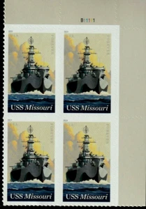 US NAVY 2019 SCOTT #5392 USS MISSOURI LAST BATTLESHIP FOREVER STAMP PLATE BLOCK - Picture 1 of 2