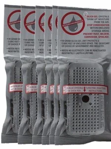 40 Gram Silica Gel Desiccant, Moisture Absorber Dehumidifier (6 pack) - Picture 1 of 6
