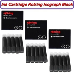 Cartucho de tinta Rotring Isograph negro paquete de bolígrafos técnicos (ฺnegro) x3 caja  - Imagen 1 de 5