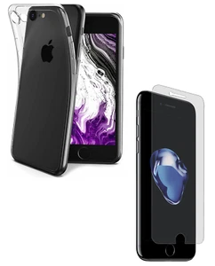 VERRE TREMPÉ + COQUE ANTICHOC TRANSPARENTE Pour APPLE IPHONE 7 PROTECTION TOTAL - Photo 1 sur 11
