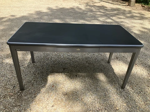 ONE DRAWER ALL STEEL Metal Steel Tanker Desk Mid Century Modern Vintage patina Cover