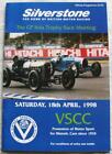 SILVERSTONE 18 Apr 1998 VSCC GP Itala Trophy Race Meeting Official Programme