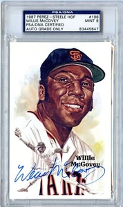 WILLIE MCCOVEY PSA DNA MINT 9 PEREZ STEELE SIGNED ENCAPSULATED POSTCARD JSA COA - Picture 1 of 3