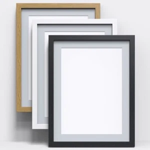 Black White Oak Picture Poster Photo Frame With Grey Mount Wood Effect All sizes - Picture 1 of 4