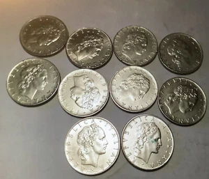 Vintage total 10 pcs Italy L.50 Coins Italian Republic - Picture 1 of 7