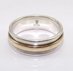Rare James Avery Sterling Silver & 14k Gold Men's Wedding Band Ring Size 12 LMC3 - Picture 1 of 5