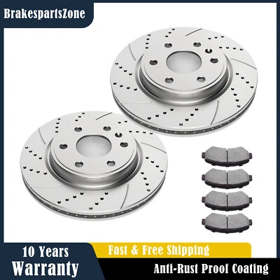 Front Brake Rotors Pads fit for Buick Enclave GMC Acadia Limited Slotted Drilled — 第 1/4 张图片