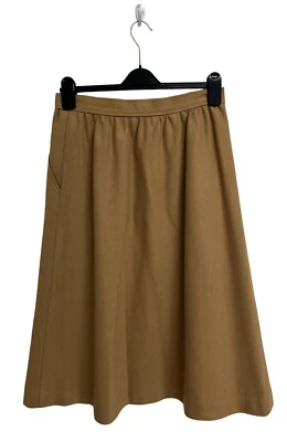 Falda asimétrica de lana marrón vintage Sears The Designer Group para mujer talla 14 Foto 1 de 4