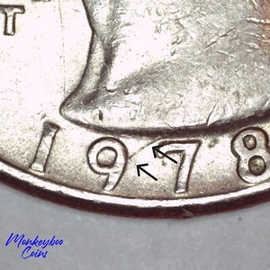 1978 D Washington Quarter - Spiked Head Obverse Die Crack - Rare Error Coin - Picture 1 of 4