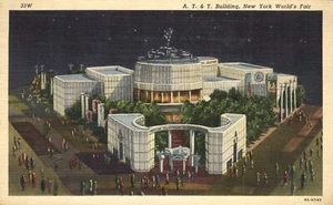 Postal AT&T Building at Night Feria Mundial de Nueva York 1939 vista aérea - Imagen 1 de 2