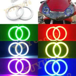 for Honda CBR 954RR 02-03 headlight RGB halo ring Demon angel eye Bluetooth DRL - Picture 1 of 12