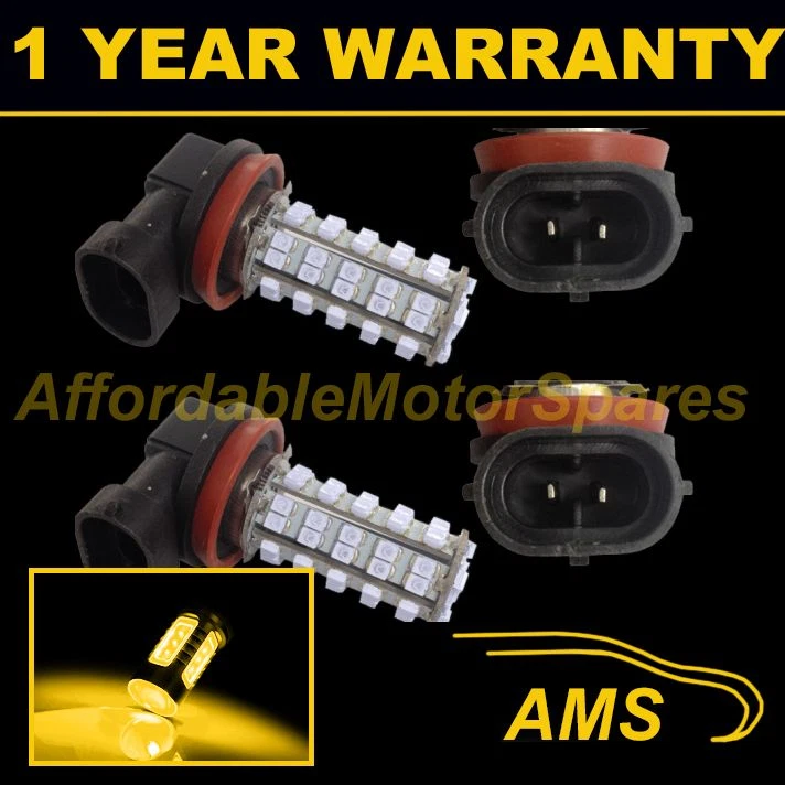 2X H9 YELLOW 60 LED FRONT MAIN HIGH BEAM LIGHT BULBS HIGH POWER XENON MB500501 - Image 1 of 1