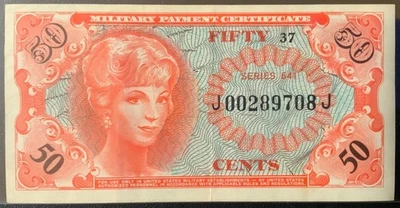 1965-1968 USA-MILITARY  PAYMENT PAPER MONEY - 50 CENTS SERIES 641 NOTE! - Image 1 of 2