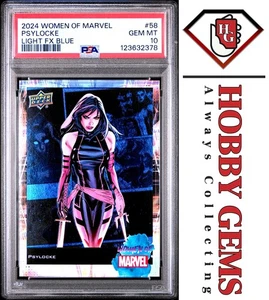 PSYLOCKE PSA 10 2024 Upper Deck Women of Marvel Light FX Blue #58 C1 - Picture 1 of 2