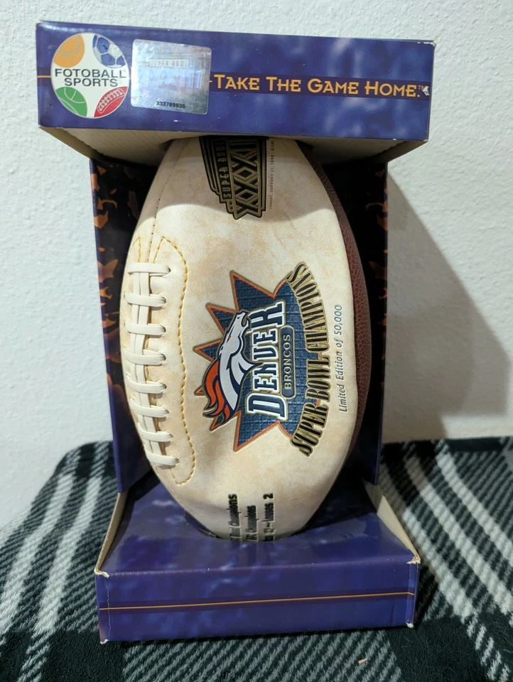 Denver Broncos Super Bowl XXXIII Campeones Edición Limitada de 50.000 Fútbol Foto 1 de 1