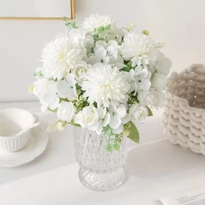 Colorful Simulated Flowers Wedding Wreath Bridal Bouquet Wedding Arrangements - Picture 1 of 18