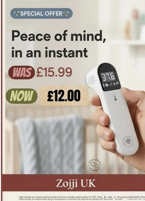 Termometro digitale infrarossi - orecchio/fronte - lettura istantanea - marca - Zojji UK - Immagine 1 di 4