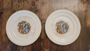 Vintage The Harker Pottery Co. 22 KT. Gold Dessert Plates, Set of 2 - Picture 1 of 14