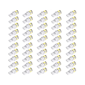 50 Piezas Bombillas LED Super Blanco T10 Cuña 5-SMD 5050 W5W 2825 158 192 168 M - Imagen 1 de 9