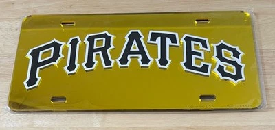 Pittsburgh Pirates MLB Silver Gold Lasercut License Plate Wincraft - Image 1 of 2