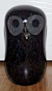 Gorgeous Wedgwood Speckled Glass Owl Paperweight ~ Excellent ~ Not Signed - Picture 1 of 6
