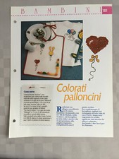 Schema Punto Croce Bambini Colorati Palloncini Bavaglino Ebay