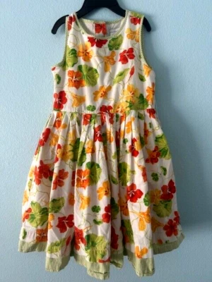 SALE POLLY & FRIENDS ~Orange red green - floral dress 4 Party Fancy lined skirt - Image 1 of 4