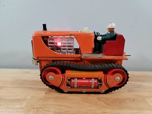 Vtg 50s 60s Nomura TIN Litho TRACTOR Battery Operated JAPAN Orange - Picture 1 of 10