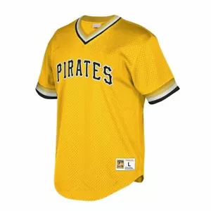 Mitchell Ness 🏴☠️ Pirates 🏴☠️ Authentic Cooperstown Batting V-Neck BP Jersey - Picture 1 of 12