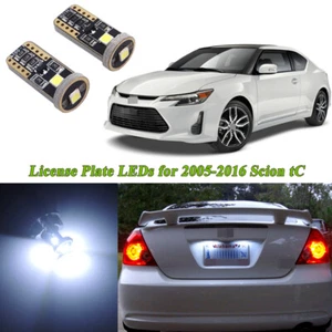 2pcs Xenon White License Plate Lights LED Bulbs for 2005-2016 Scion tC - Picture 1 of 12
