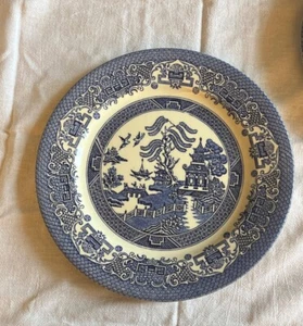 SET OF 4 Vintage EIT England Blue Willow 10” Dinner Plates 10 1/8” - Picture 1 of 5