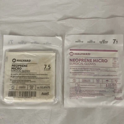 2 pares de guantes microquirúrgicos de neopreno HALYARD talla 7,5 exp 7/26 nuevos Foto 1 de 4