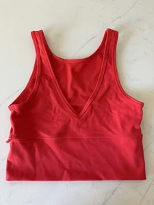 Lululemon Women’s 2/4 High Back V Neck Front Energy Bra Sports Yoga Gym Back Red - Bild 1 von 3