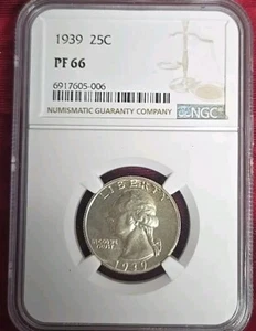 1939-P 25c. Proof Washington Quarter NGC Proof 66 - Picture 1 of 4