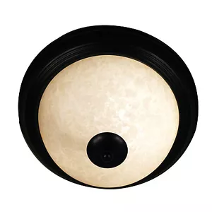 Bronze And Golden Mottle Glass Flush Mount Ceiling Light Orig $60 - Picture 1 of 1