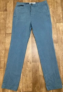 Pantalón chino Jack Wills para hombre azul 100 % algodón con botones W32 L32 A90 - Imagen 1 de 10