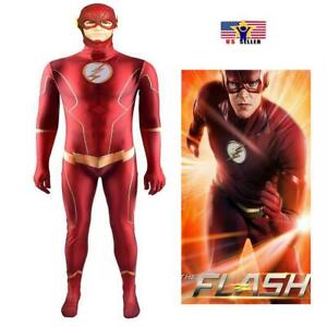The Flash Marble 6 Barry Allen Costume DC Comics Super Hero Halloween Outfit USA