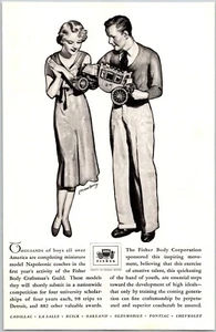 PRINT AD 1931 Fisher Body Craftsman's Guild Miniature Model Napoleonic Coaches - Picture 1 of 3