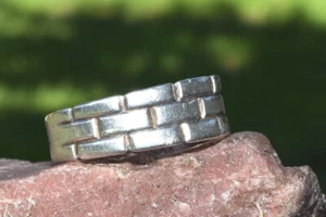 ! brick wall ! Vtg old Ukraine Sterling SILVER 925 MENS jewelry Size 11 - 11.5 - Picture 1 of 10
