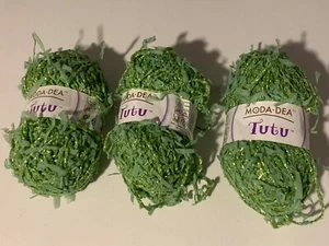 3 MODA-DEA Tutu Skeins Yarn - Pear Green Same Dye Lot - CROCHET - FREE SHIPPING - Picture 1 of 5