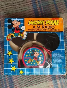 Vintage Bush Mickey Mouse A.M Radio With Mouse Ears Headphones. Retro Boxed 1987 - Picture 1 of 4