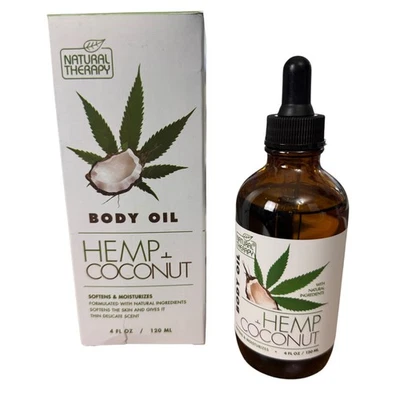 Natural Therapy Body Oil Hemp & Coconut 4 fl oz New In Box Soothe Hydrate - Image 1 of 4