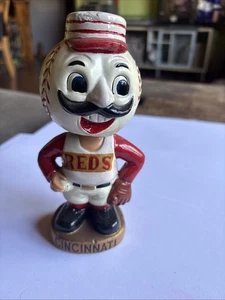 Vintage 1960's Cincinnati Reds Baseball Mascot Boy Face Bobblehead Nodder Japan - Picture 1 of 16