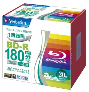 Verbatim Japan BD-R 25GB 20-Pack Printable White Single Layer 1-4x Speed NEW - Picture 1 of 7