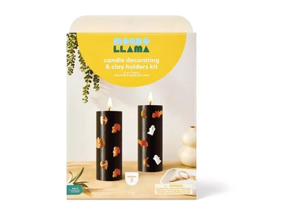 2ct Halloween Craft Pillar Candles Decorating Kit - Mondo Llama - Image 1 of 4
