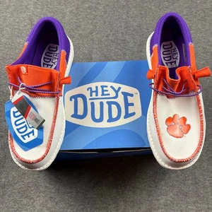 Hey Dude Wally Tri Clemson orange lila Herren Größe 8 Freizeit Slipper Halbschuhe NEU - Bild 1 von 17
