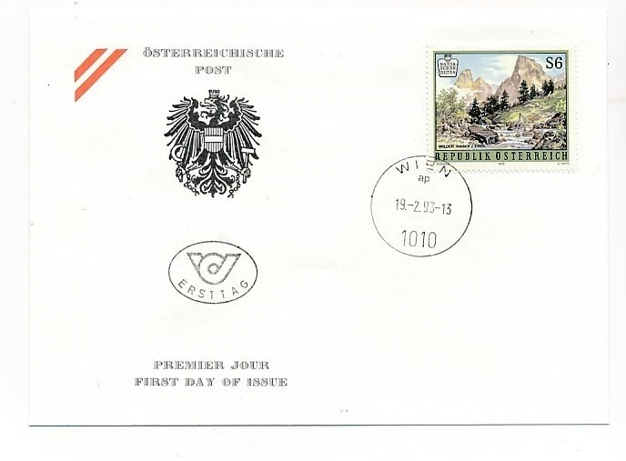 D146452 Mountains Nature Coat of Arms FDC Austria - Image 1 of 1