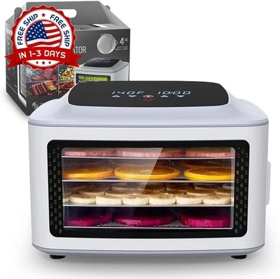 Deshidratador de Alimentos Maquina Eléctrica Frutas Verduras Carne 4 Bandejas Foto 1 de 4